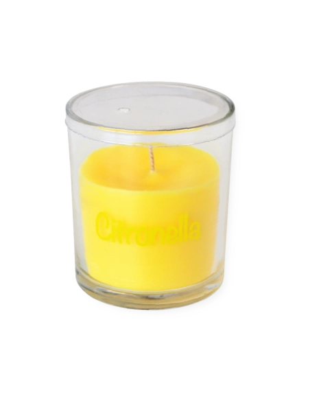 Candela in vetro da interno citronella