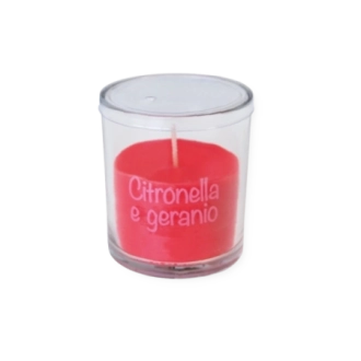 Candela in vetro da interno citronella e geranio