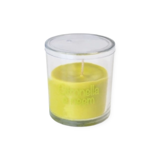 Candela in vetro da interno citronella e neem
