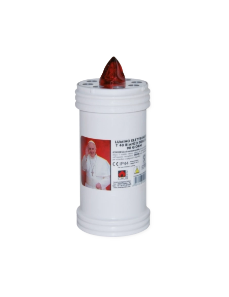 Lumino elettrico 90 gg bianco Papa Francesco T.40
