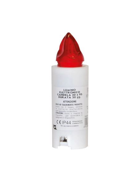 Lumino elettrico candela 30 gg bianco luce rossa
