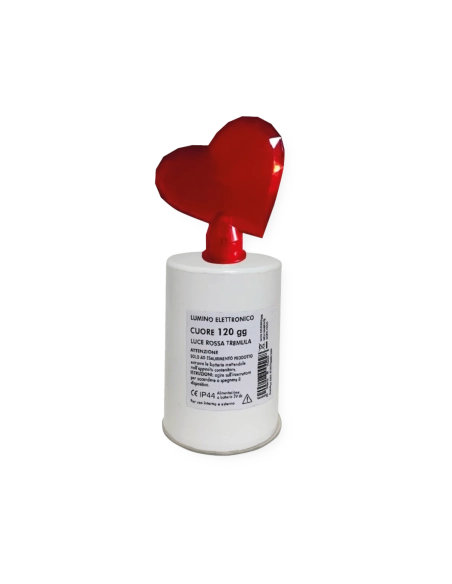 Lumino elettrico cuore 120 gg luce rossa tremula
