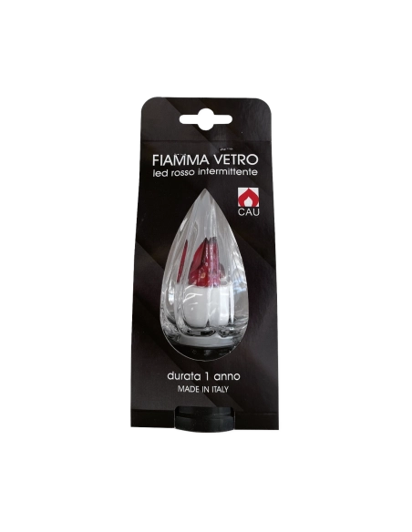 Lumino elettrico fiamma 365 gg luce rossa intermittente