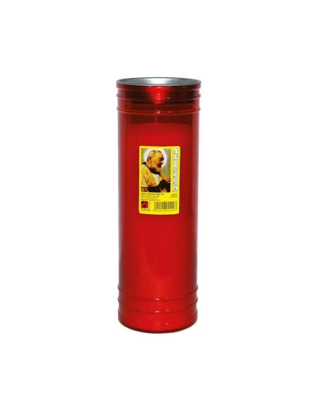 Lumino votivo rosso Padre Pio T.100