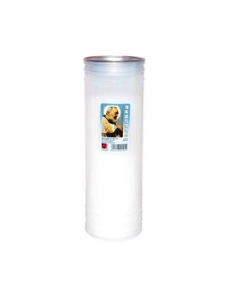 Lumino votivo bianco Padre Pio T.100