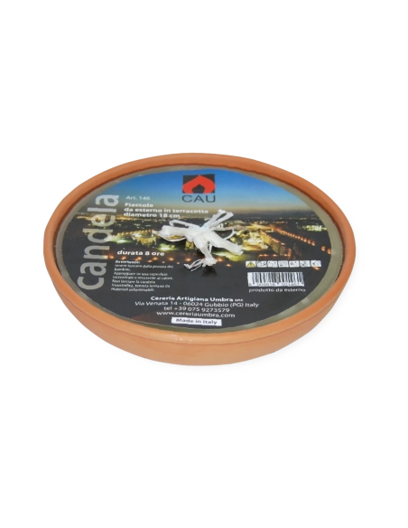 Fiaccola terracotta in ciotola d. cm 18