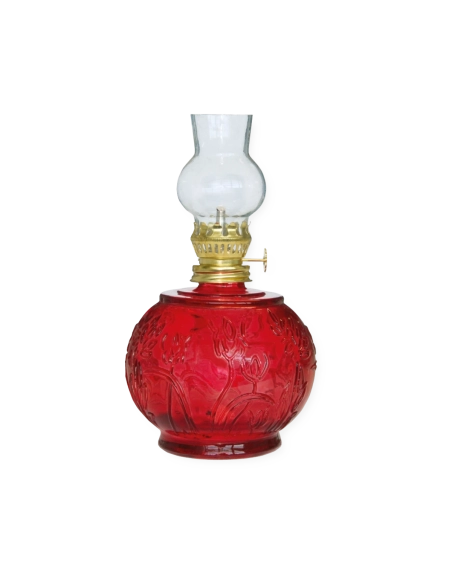 Lampada ad olio 500 ml rotonda rossa