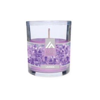 Candela Aria in vetro Lavanda