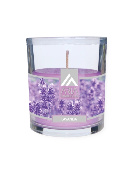 Candela Aria in vetro Lavanda
