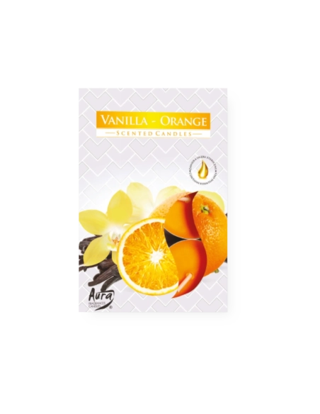 Tealights profumate vaniglia arancia (confezione 6 pezzi)
