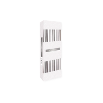 Candele coniche 2,3 x 24,5 cm argento (confezione 10 pezzi)