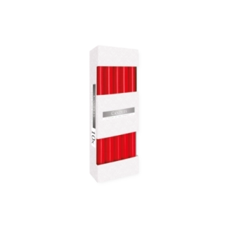 Candele coniche 2,3 x 24,5 cm rosse (confezione 10 pezzi)