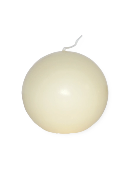 Candela sfera 8 cm avorio