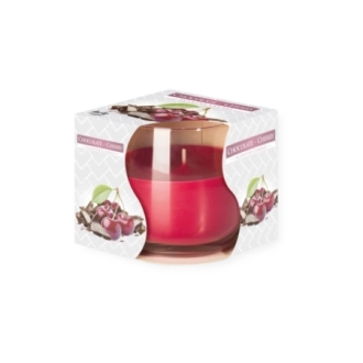 Candela in vetro profumata alla cioccolata e ciliegia