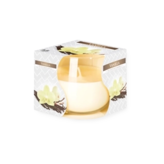 Candela in vetro profumata alla vaniglia