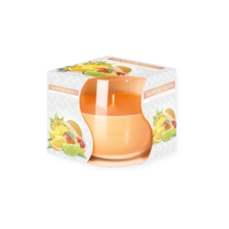 Candela in vetro profumata alla frutti tropicali