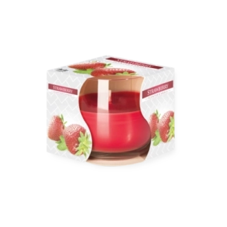 Candela in vetro profumata alla fragola