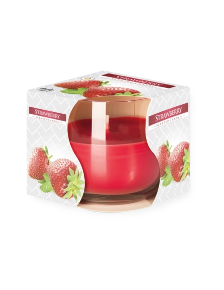 Candela in vetro profumata alla fragola