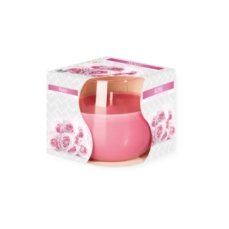 Candela in vetro profumata alla rosa