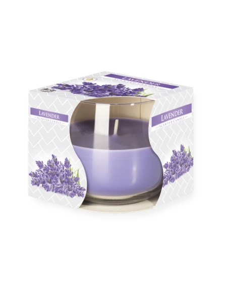 Candela in vetro profumata alla lavanda