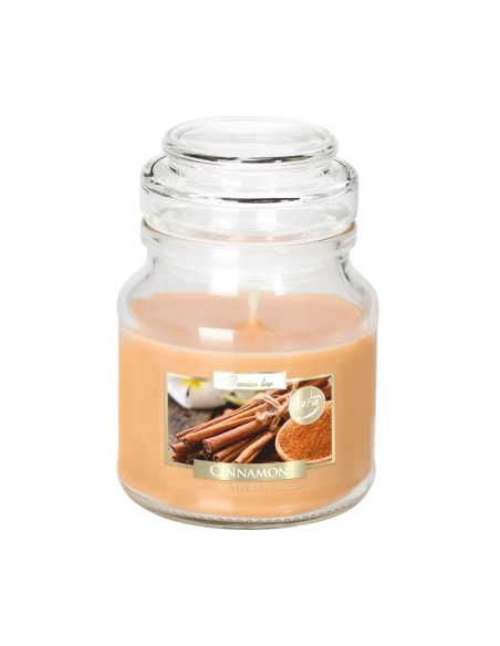 Candela profumata con coperchio alla cannella