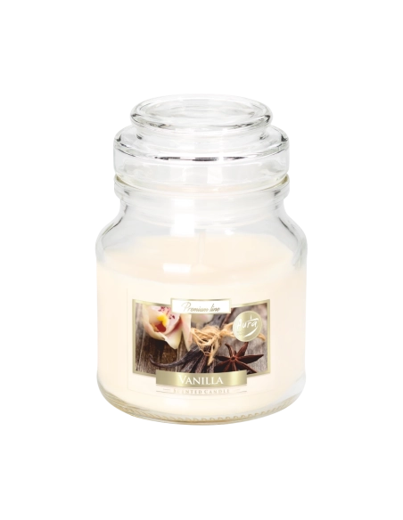 Candela profumata con coperchio alla vaniglia