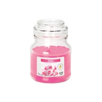 Candela profumata con coperchio alla rosa