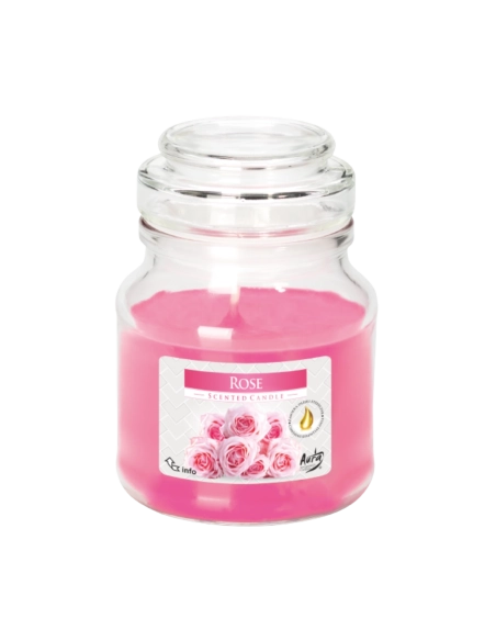 Candela profumata con coperchio alla rosa