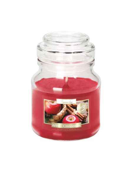Candela profumata con coperchio alla mela e cannella