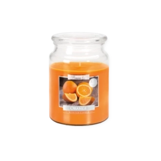 Candela profumata grande con coperchio all’arancia