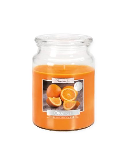 Candela profumata grande con coperchio all’arancia