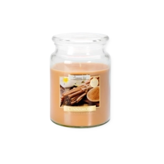 Candela profumata grande con coperchio alla cannella