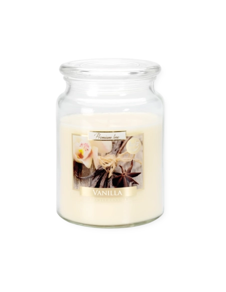 Candela profumata grande con coperchio alla vaniglia