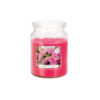 Candela profumata grande con coperchio alla rosa
