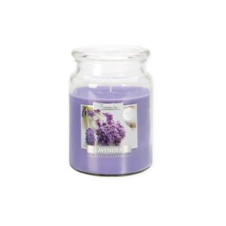 Candela profumata grande con coperchio alla lavanda