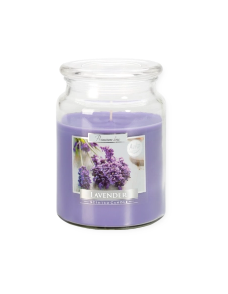 Candela profumata grande con coperchio alla lavanda