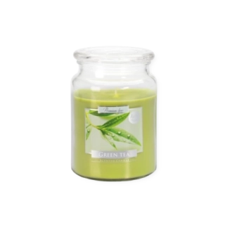 Candela profumata grande con coperchio al tè verde