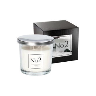 Candela profumata in vetro 2 fuochi N°2