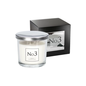 Candela profumata in vetro 2 fuochi N°3