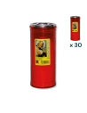 Lumino votivo rosso Padre Pio T.40/K - CONF. RISPARMIO 30 PZ