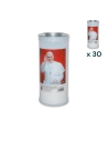 Lumino votivo bianco Papa Francesco T.40/K - CONF. RISPARMIO 30 PZ