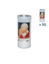 Lumino votivo bianco Govanni Paolo II T.40/K - CONF. RISPARMIO 30 PZ