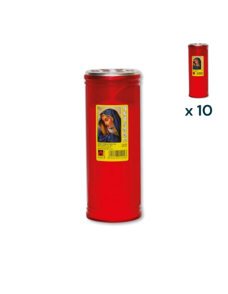 Lumino votivo rosso Maria T.50/K (confezione 10 pezzi)