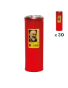 Lumino votivo rosso Padre Pio T.50 - CONF. RISPARMIO 30 PZ