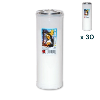 Lumino votivo bianco Santa Rita T.50 - CONF. RISPARMIO 30 PZ