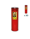 Lumino votivo rosso Padre Pio T.60 K - CONF. RISPARMIO 30 PZ