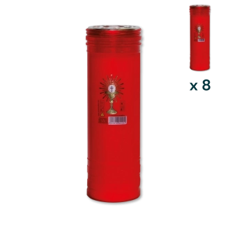 Lumino votivo rosso Eucarestia T.60 (confezione 8 pezzi)