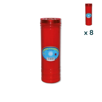 Lumino votivo rosso liturgico settimanale T.70/8 (confezione 8 pezzi)