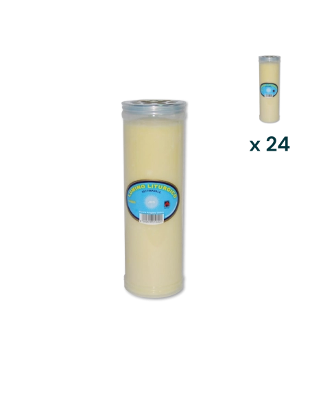 Lumino votivo bianco liturgico settimanale T.70/8 - CONF. RISPARMIO 24 PZ