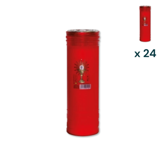Lumino votivo rosso Eucarestia T.60 Special - CONF. RISPARMIO 24 PZ